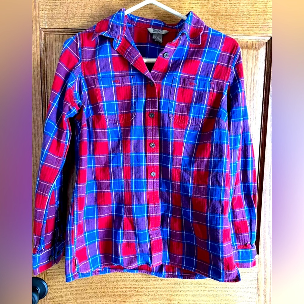 Plaid Flannel Duluth Trading Women's Small Red/Blue Shirt Button up